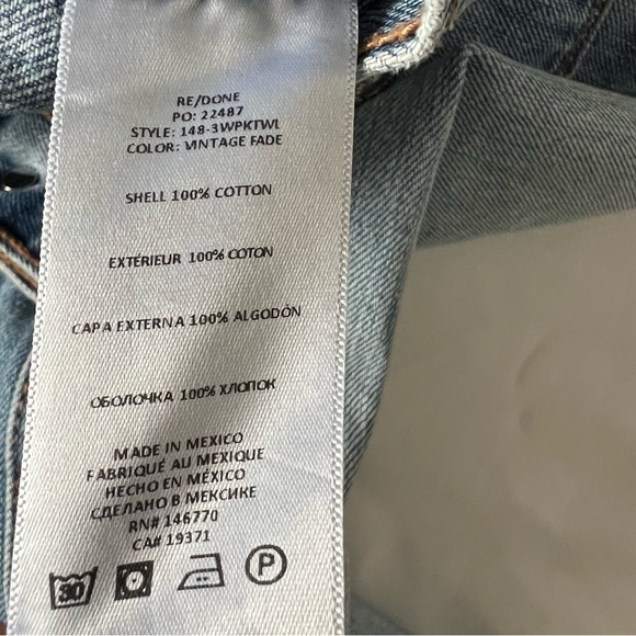 Re/Done 70's Pocket Wide Leg Jeans in Vintage Fade - Picture 5 of 7